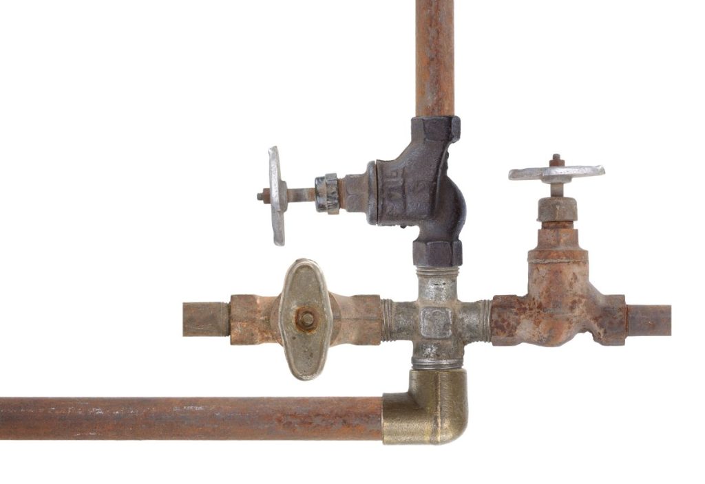 Old piping and tapwork. Watermark certification scheme will ensure replacements are lead free